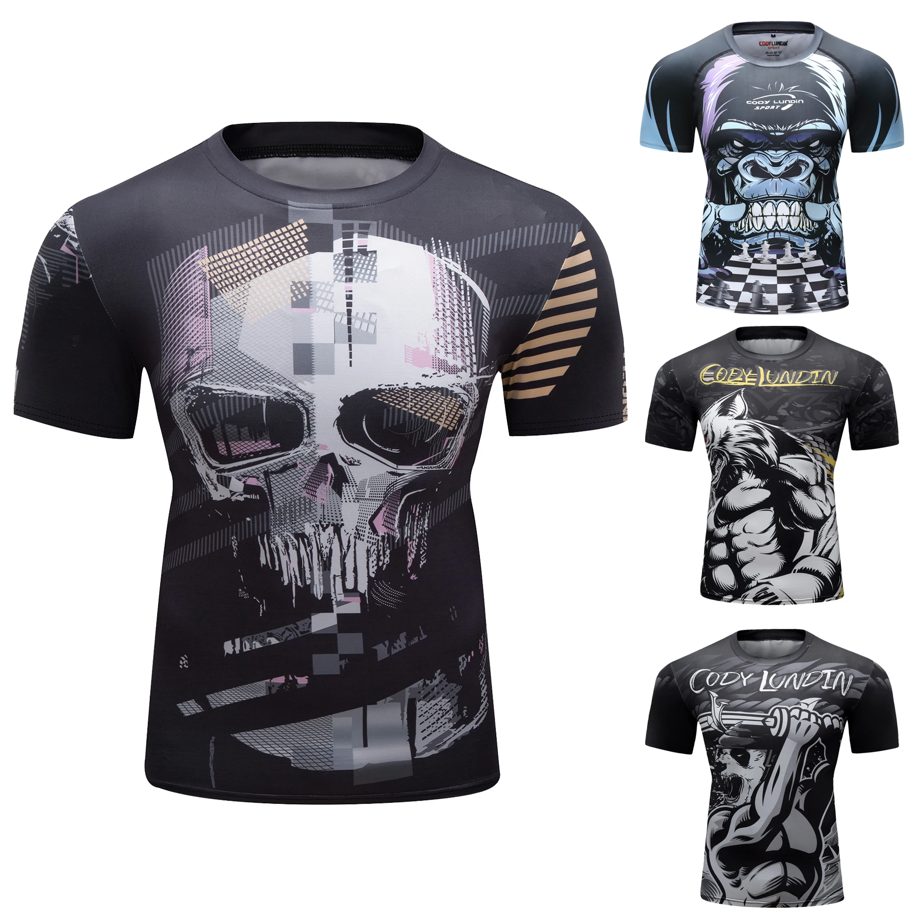 Short Sleeve MMA T-shirt Rashguard For Men Sublimation Printing Boxing No Gi Sport Swimwear Muay Thai MMA Rash Guard Clothing