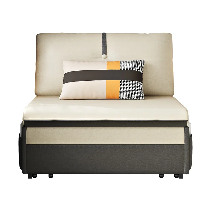 New technology cloth sofa bed dual-purpose folding multi-functional pull-out storage small apartment sofa without armrests