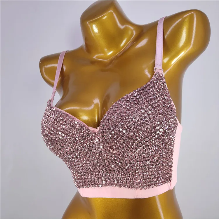 

Fashion Nightclub Sexy New Studded Brassiere European and American Suspenders Vest Outer Wear Light Tube Top Beauty Back Bra