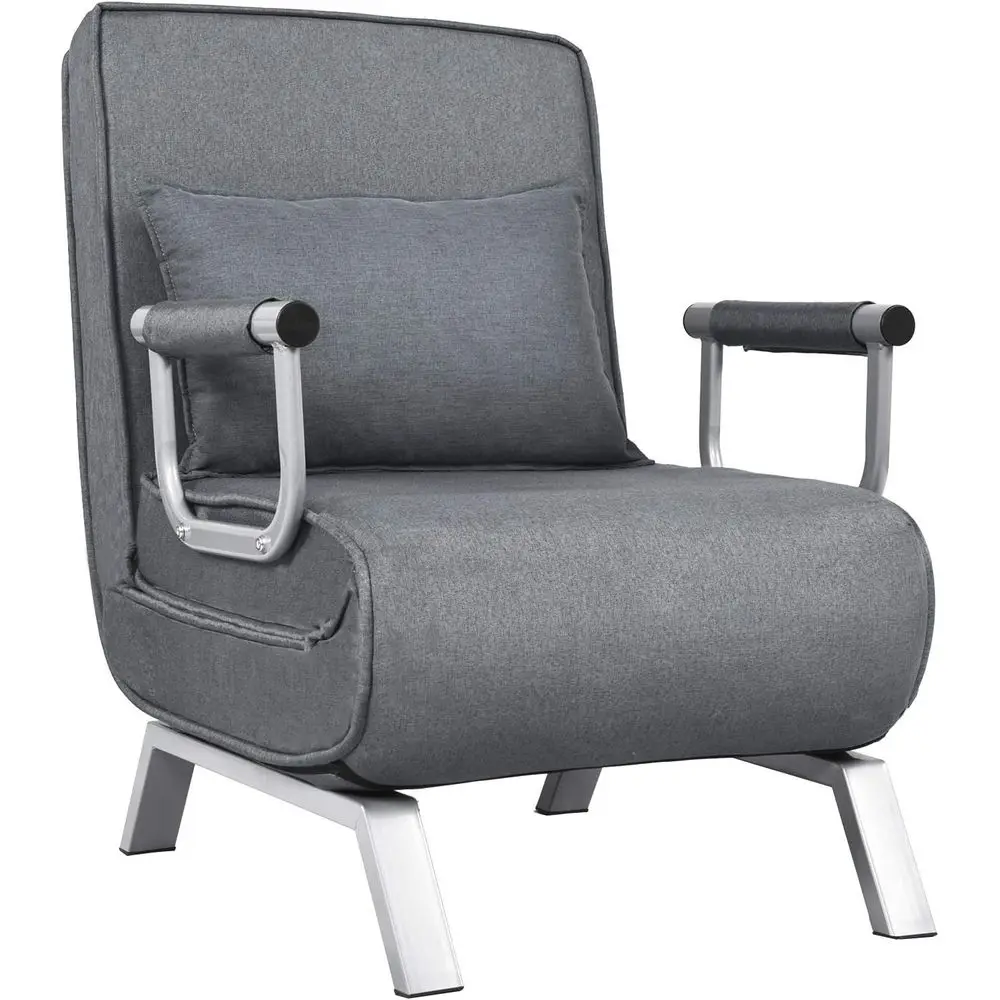 Convertible Soa Bed Sleeper Chair, ern Chaise Lounge 5 Position Adjustable Backrest, olding Arm Chair Sleeper with Pillow, Uphol