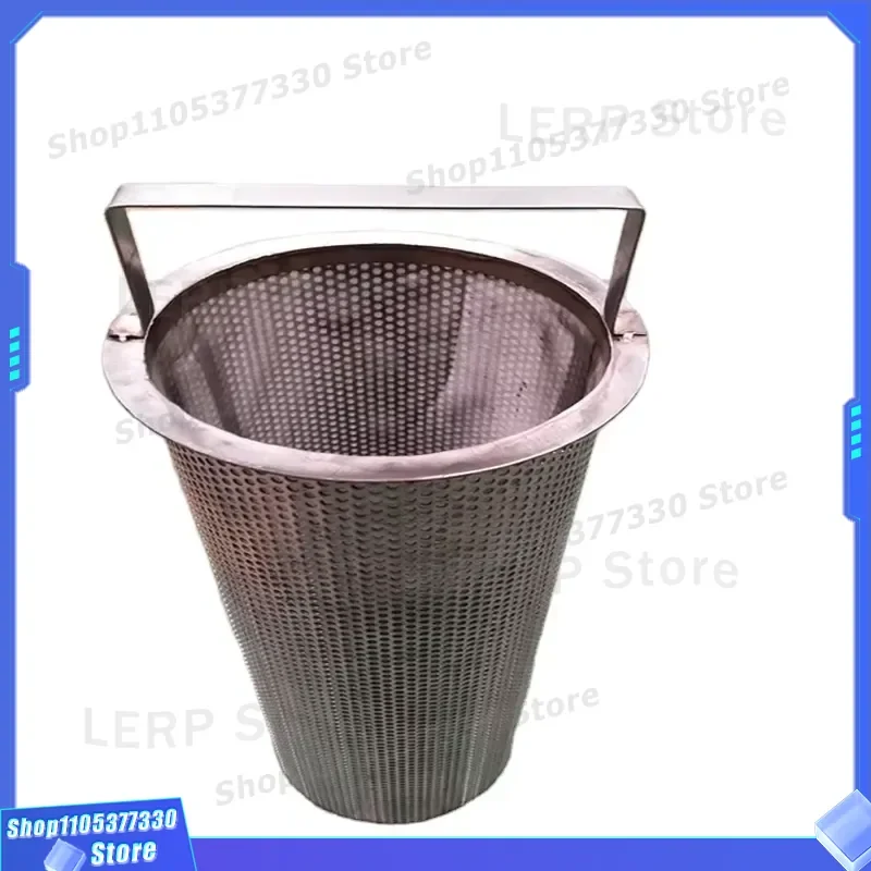 304 Stainless Steel Wire Mesh Filter Bucket Round Hole Sieve Screen Industrial Liquid Strainer for Chemical Food Processing
