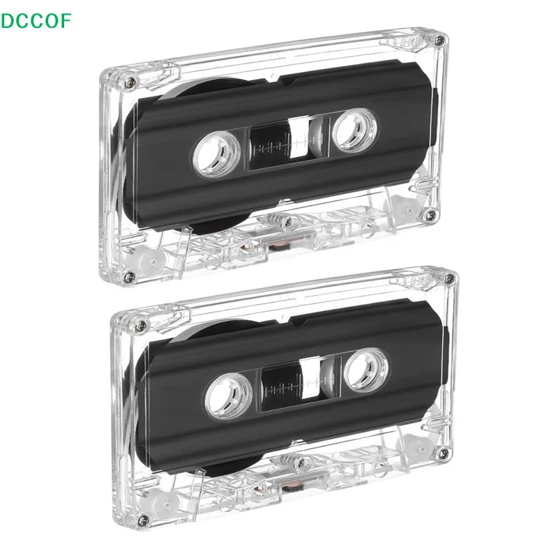 2Pcs Blank Cassette Tapes 60-Minute Durable Audio Recording Retro Design For Teaching Diy Party Messages Speech Music Storage