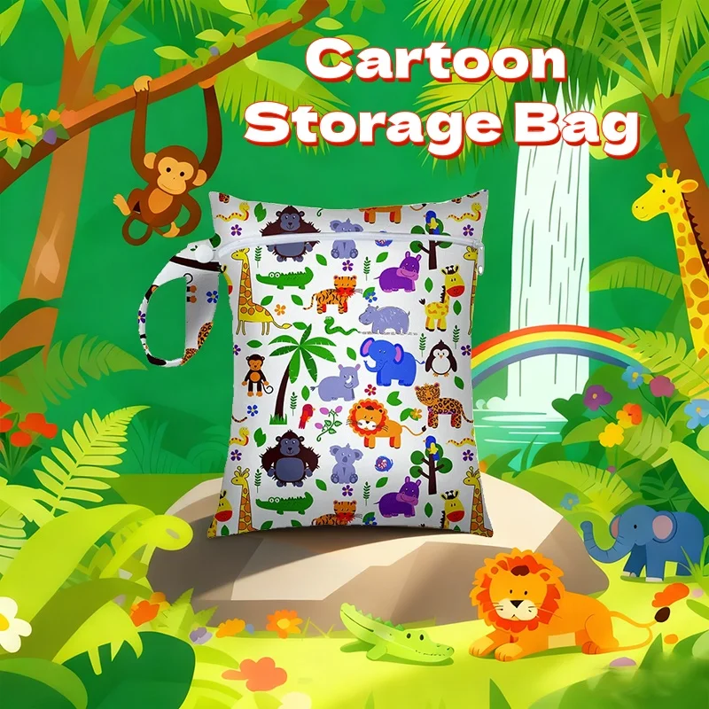 

Водонепроницаемая влажная сумка с цифровым принтом 16*20 см — многоразовая менструальная сумка для хранения с карманом для губной помады, застежкой-молнией