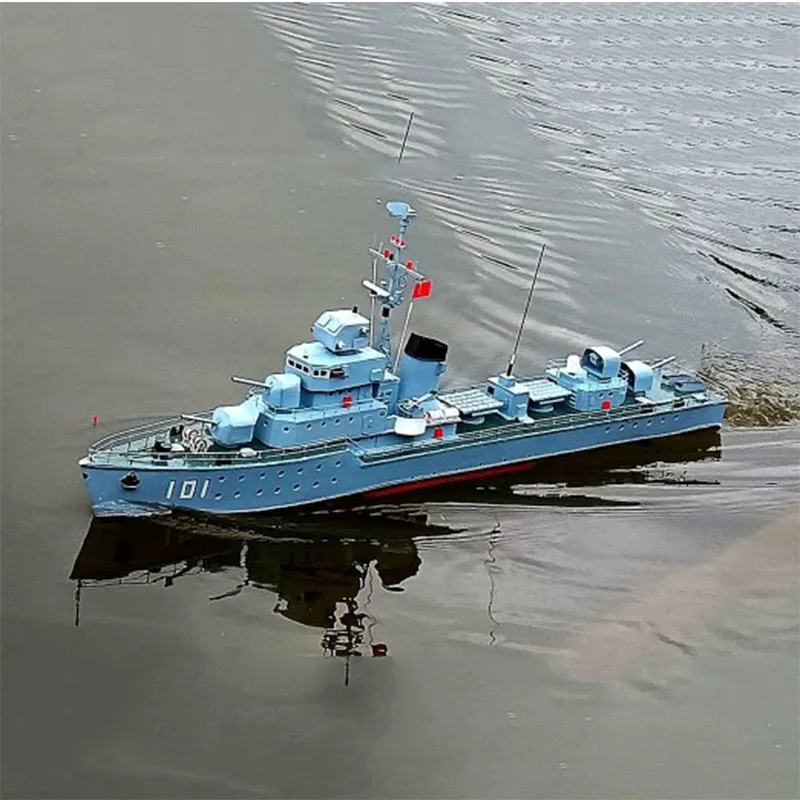 1/125 RC Warship Model Chinese Navy Early 101 Anshan Electric Boat Finished Model Gift