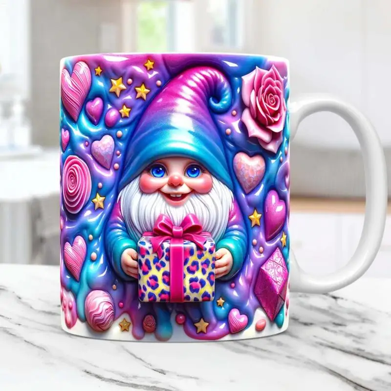 Gnome Ceramic Mug gnomes themed coffee mugs Dwarf Valentine's Day Cup Milk Mug Juice Cup Tea Mug snowman coffee cup water mug