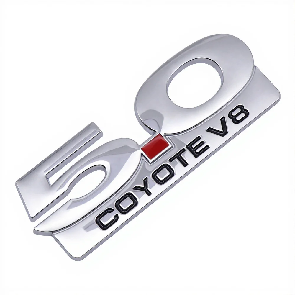 5.0 COYOTE V8 Twin Turbo Fender Side Emblem Badge Decal Sticker for GT Focus Kuga Escape Mondeo EcoSport Car  Accessories