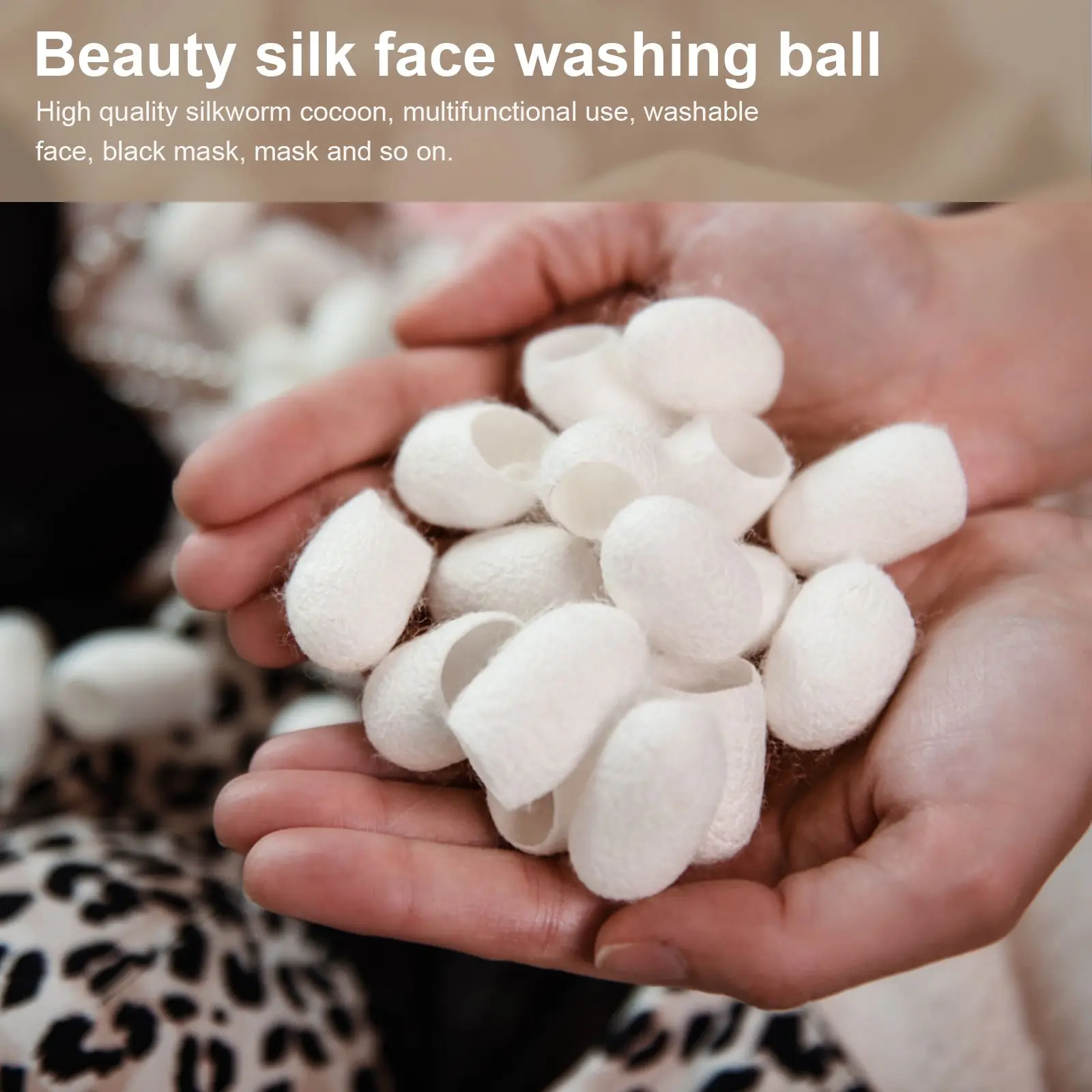 100Pcs Organic Facial Cleaning Silkworm Balls Face Scrubber Natural Silk Ball Exfoliating Washcloth Body Cleaning Care Tool