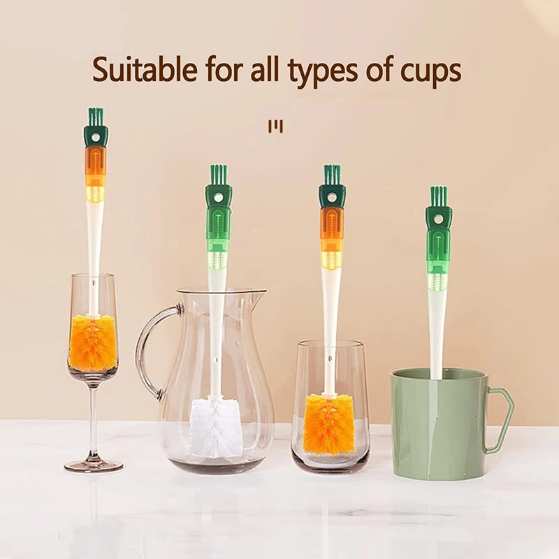 5 In 1 Water Bottle Cleaning Brush Bottle Gap Cleaner Mug Cup Washing Brush Kitchen Cleaning Tool Kitchen Accessories