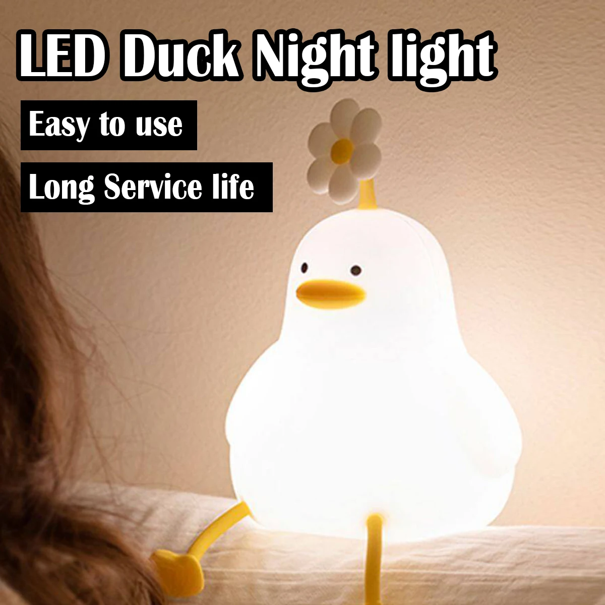 Led Night Light Silicone Animal Usb Cartoon Children Duck Gifts Sleeping Nightlights Animals Timing Bedroom Dimming Bedside Lamp