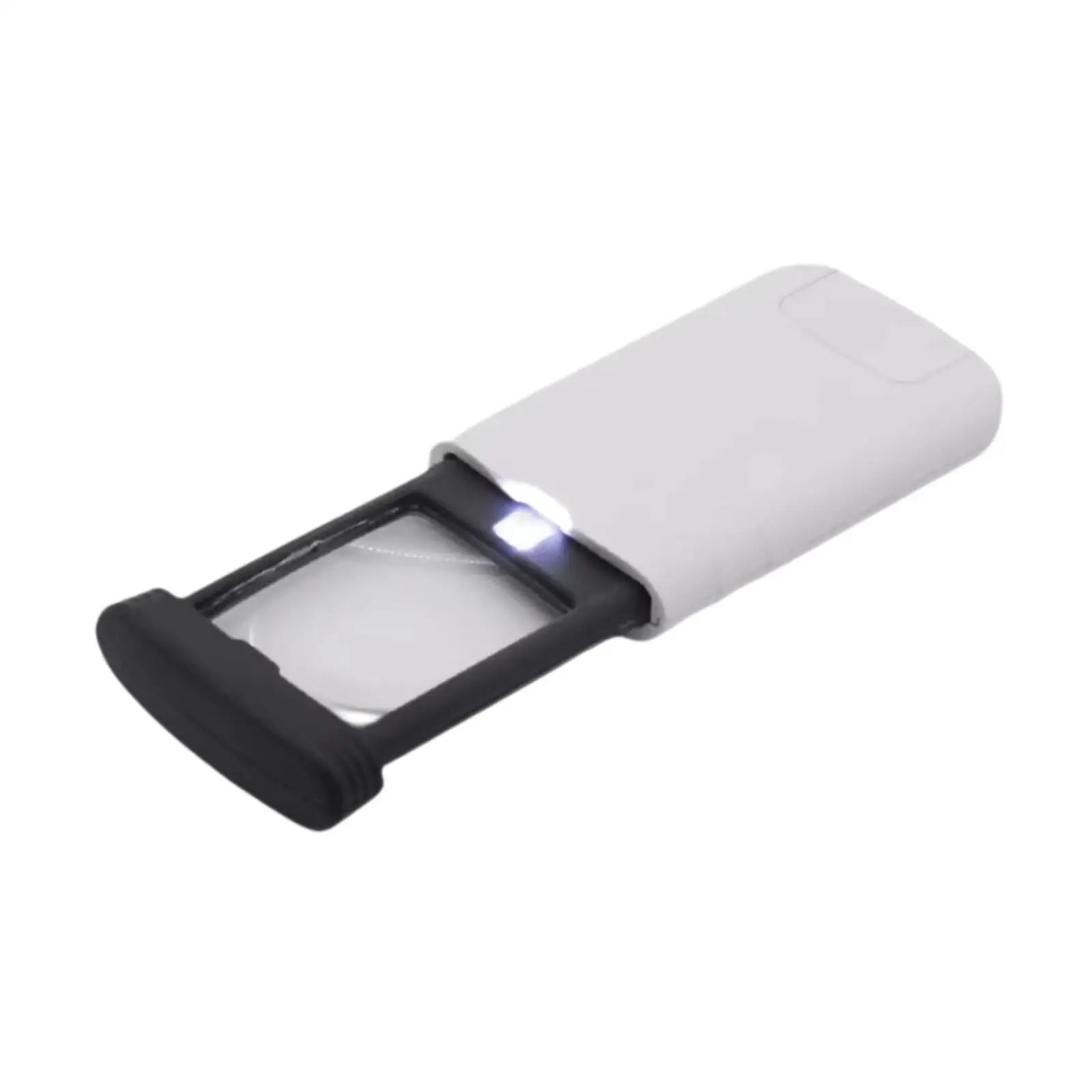 Lupa LED Lupa rectangular de cristal 4x Mini inspección de artefactos de joyería