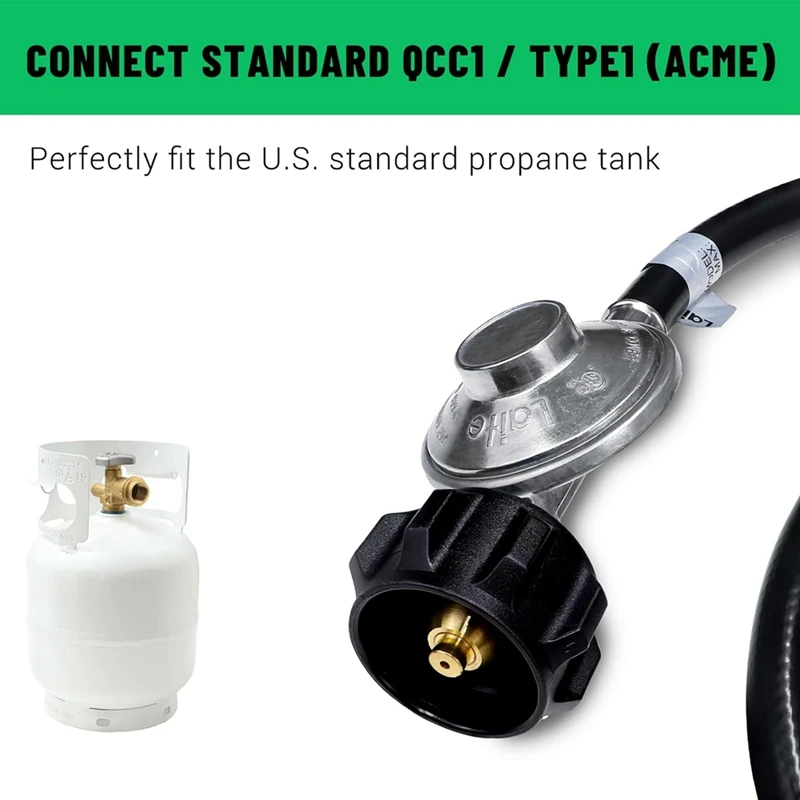 ABGR-12 Ft Quick Connect Propane Hose For Rv To Grill, With 1/4 Inch Quick Key Connect Plug X 3/8 Inch Female Flare