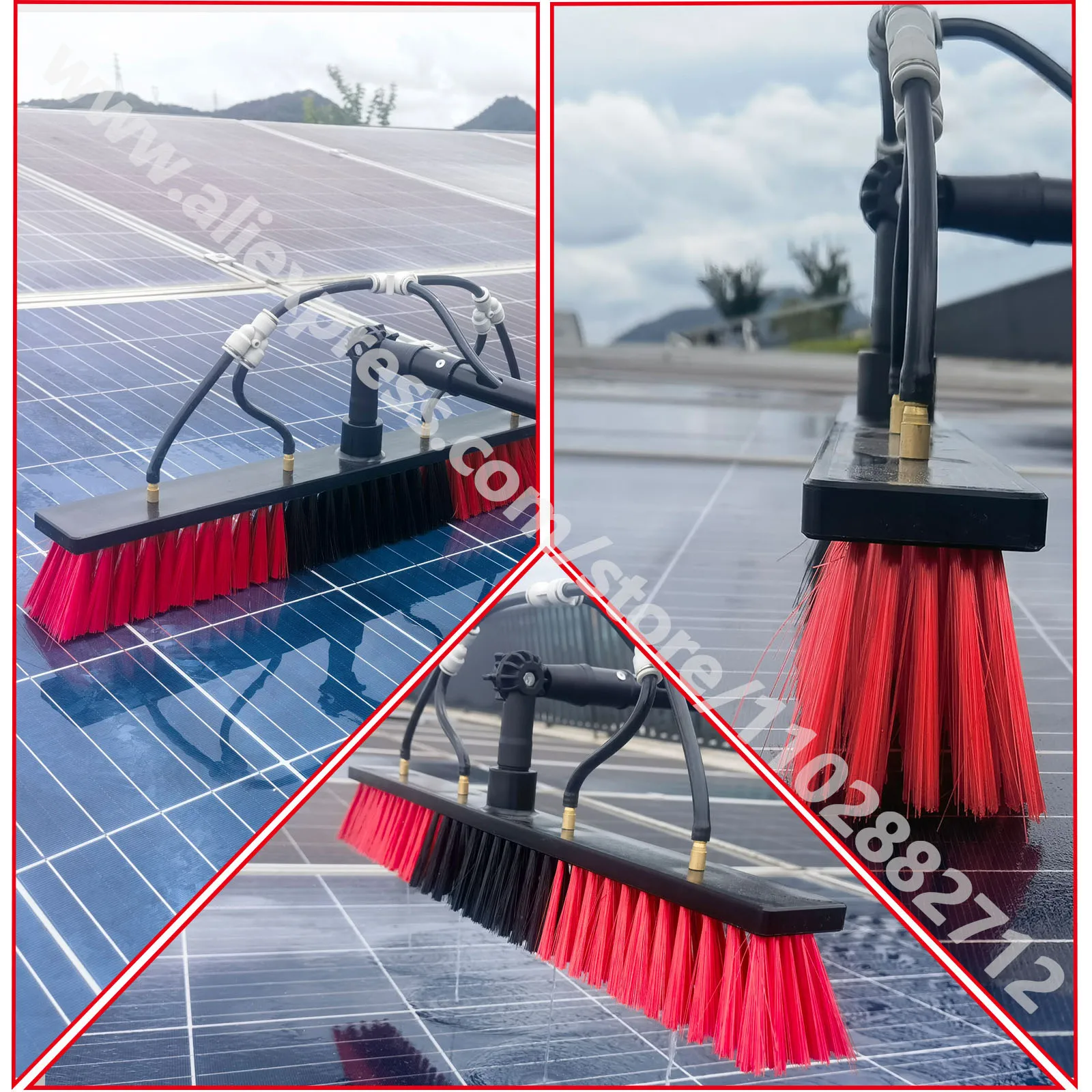 Imagem -05 - Kit Profissional de Limpeza de Painel Solar com Poste Telescópico de 36 Pés Escova Alimentada por Água de Alta Lavagem