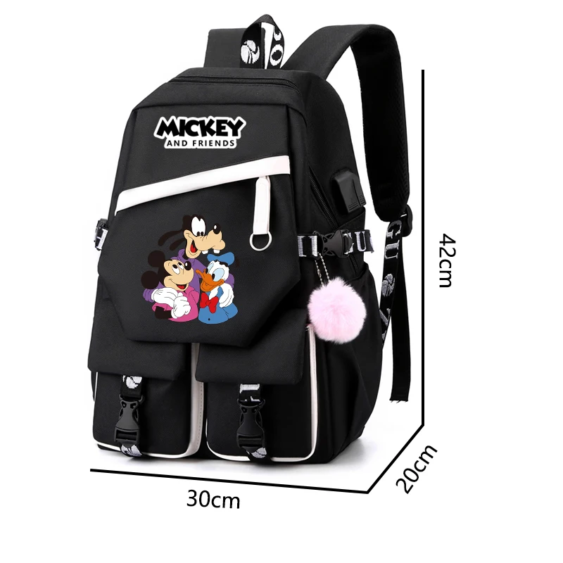 Mochila de Mickey Mouse de Anime, mochila para estudiantes y niñas, Mochilas escolares para adolescentes, mochila escolar de dibujos animados de ocio para mujeres, bolsas de Pato Donald