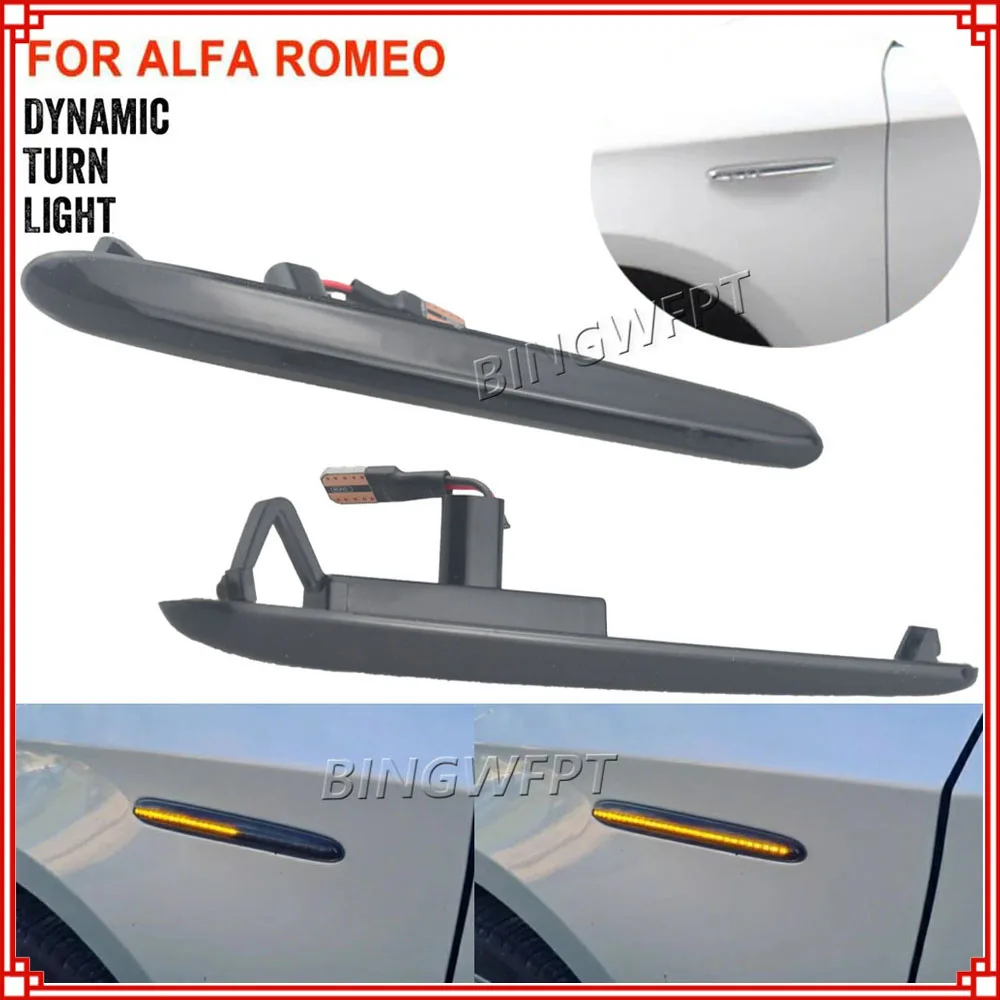 2PCS Dynamic LED Arrow Side Marker Turn Signal Blinker Flowing Light For Alfa Romeo Giulietta 940 Juliet Sprint Veloce 2010-2021