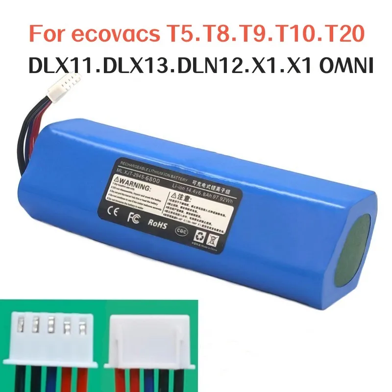 

2023 Upgrade 9900mAh14.4V For ecovacs T5 T8 T9 T10 T20 DLX11 DLX13 DLN12 X1 X1omni X1turbo Sweeping robot battery