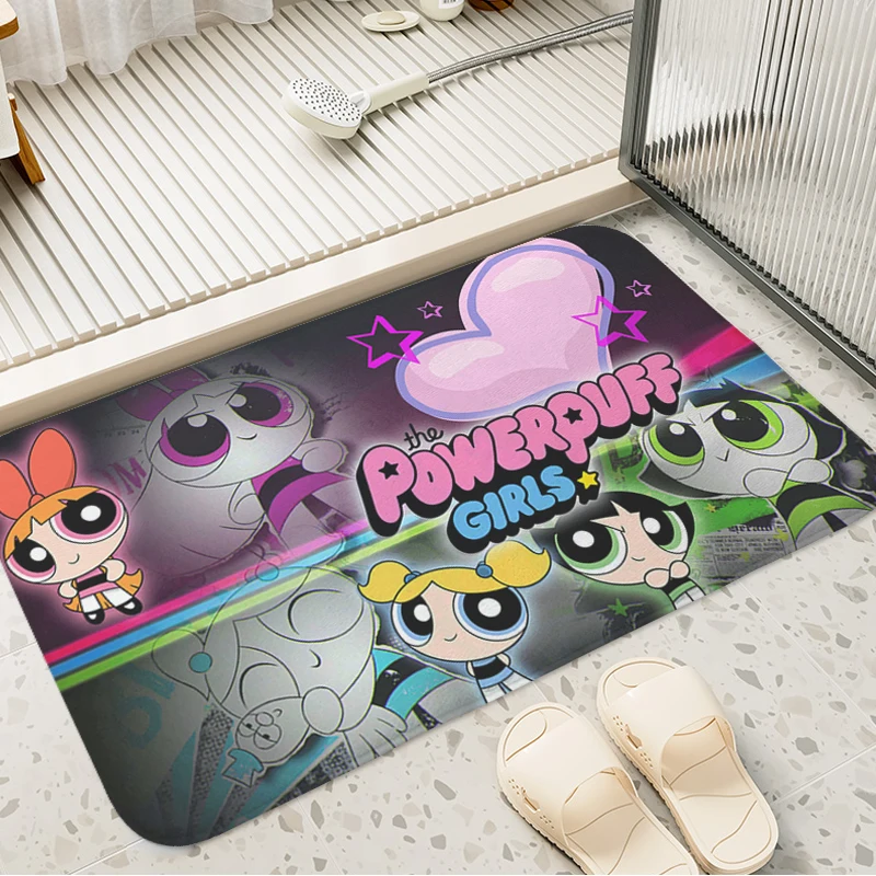 Door Mat for Bathroom The T-Powerpuffs Girls Bedroom Living Room Rug Slip-resistant Hallway Carpet Home Entrance Door Doormat