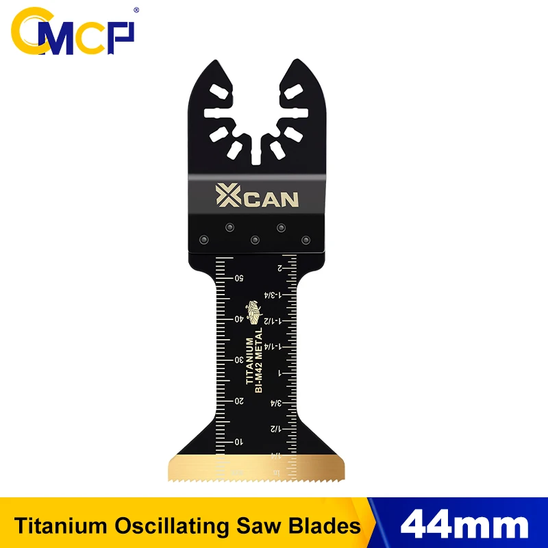 CMCP 1 unidade Lâminas de Serra Oscilante 44x55mm Revestidas de Titânio para Corte de Metal, Lâminas Multiferramenta de Liberação Rápida para Metal, Pregos, Madeira, PVC