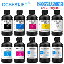 250Ml UV หมึกสำหรับ Epson XP600 TX800 XP-600 TX-800 L800 L805 L1800 R290 R300 1390 1400 1410 1430 DX5 DX7 DX10 UV เครื่องพิมพ์