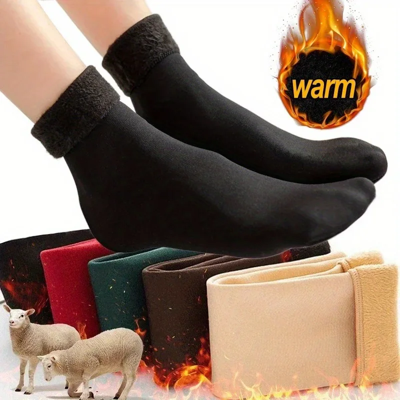 

1Pair Winter Warm Women Socks Soft Thicken Thermal Plush Socks Velvet Wool Snow Boots Floor Socks Stockings