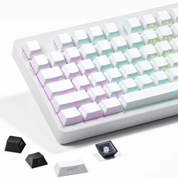 XVX Cherry White Keycaps Side Print Shine Through Double Shot 132 Keys Compatible with 60/65/75/80/100/104/108 Keyboard