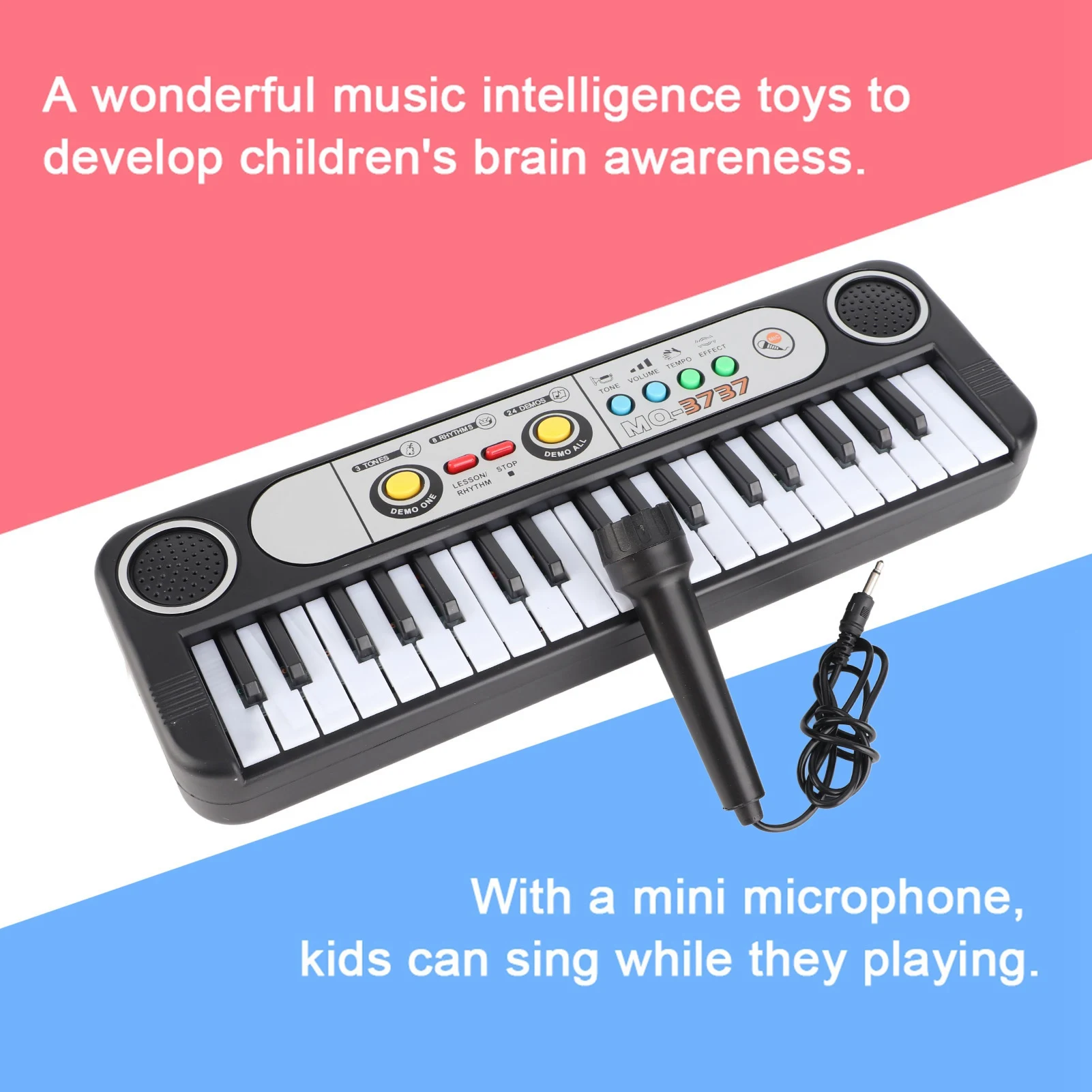37 Keys Electric Digital Key Board Piano Musical Instruments Kids Toy with Microphone