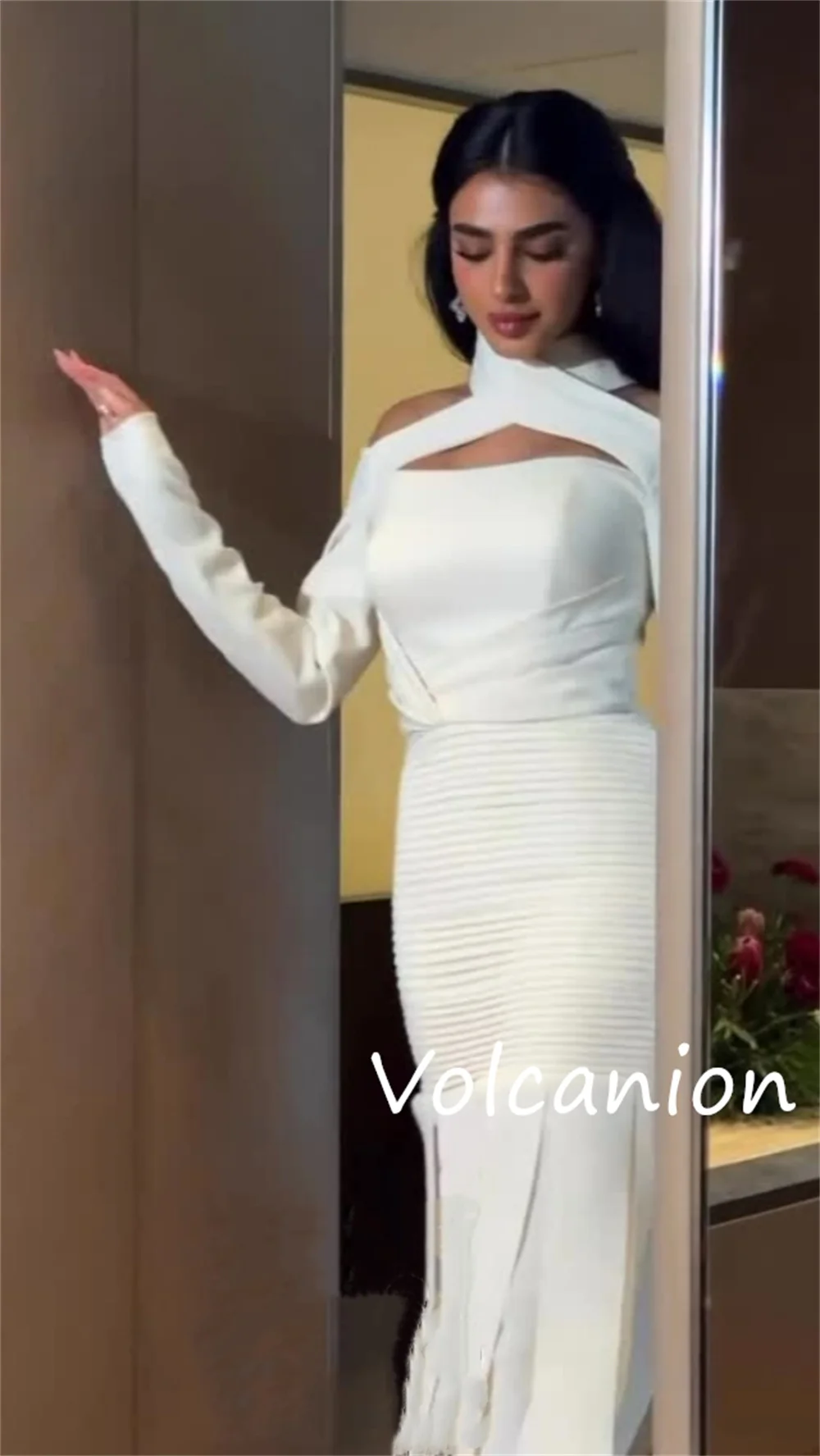 Customized Unisex Jersey Pleat A-line Off-the-shoulder Long Dresses Bespoke Occasion Modern Style Intricate