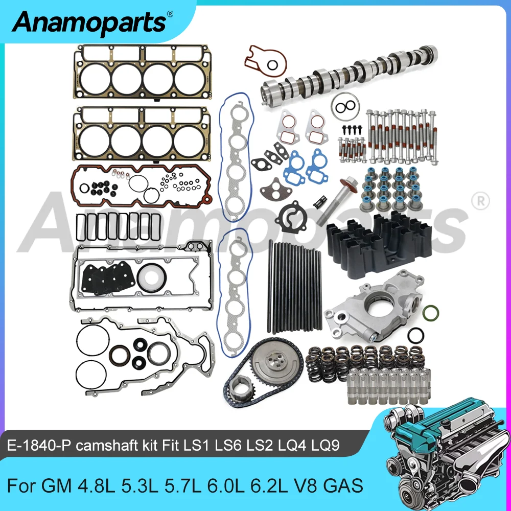 Engine Stage 2 Camshaft Valve Lifter Spring Gasket Bolt Set w/ AFM Fit For 97-13 Chevrolet GMC Buick GM 4.8 5.3 5.7 6.0 V8 GAS