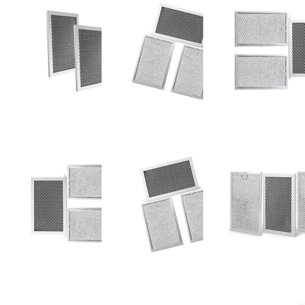 J6PE Microwave Filter Replacement Set, Washable Aluminum 3 Piece Panels for Routine Kitchen Grease Care and Everyday Cooking