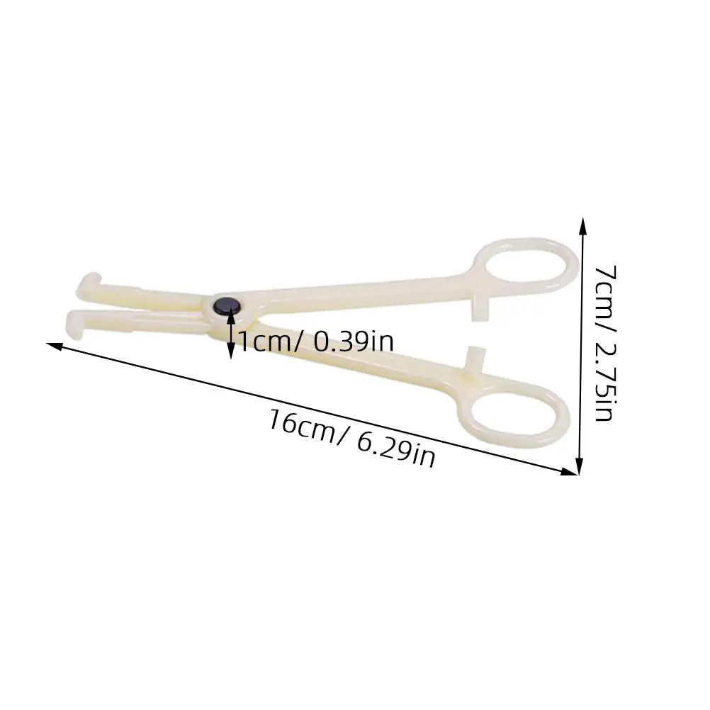 6 Pcs Single Use Piercing Pliers Clamps for Body Equipment Tool White Plastic Forceps