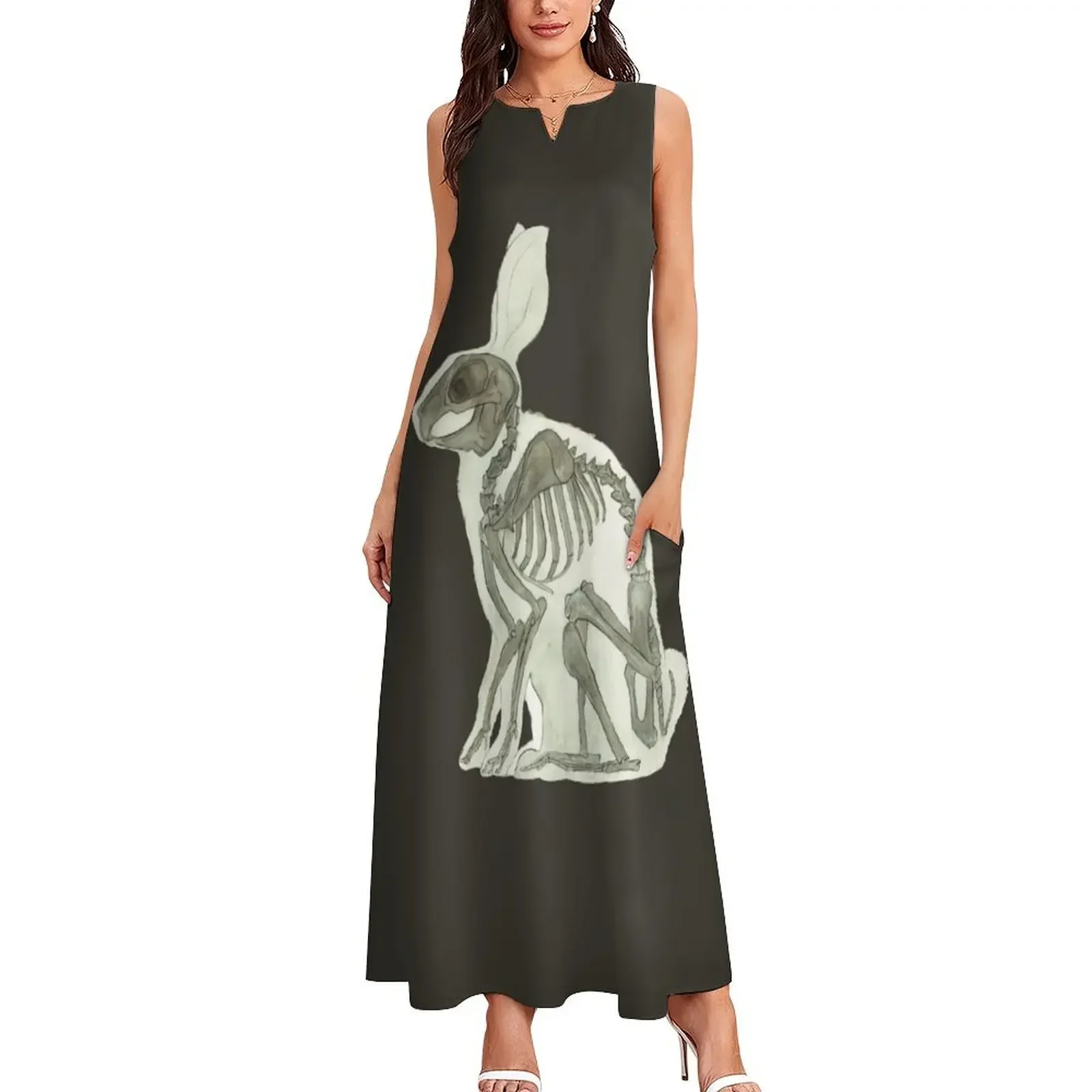 Rabbit Skeleton: Easter Gift Bunny Anatomy Long Dress women's dresses luxury prom dress 2025 womans clothing Dress