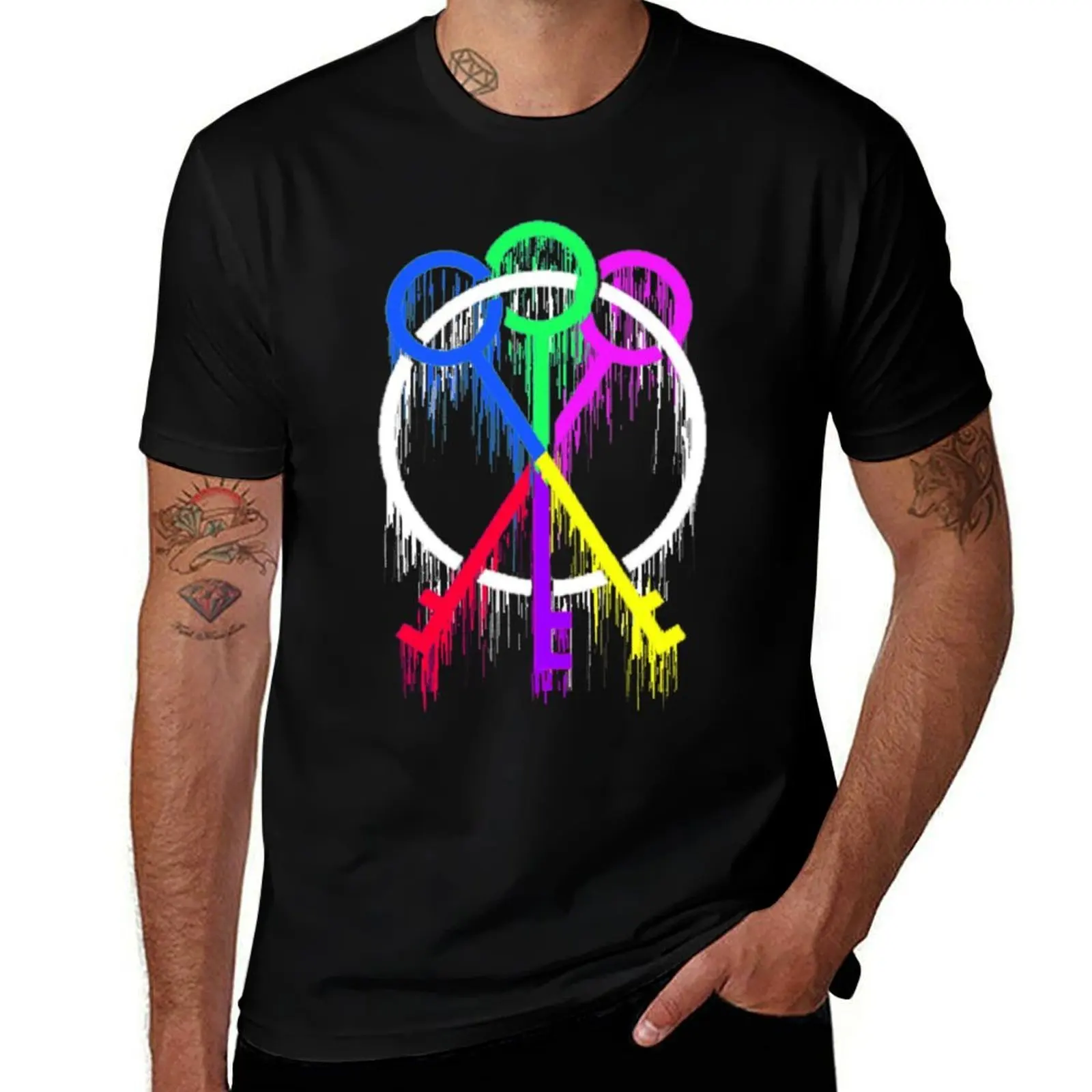 

NF Key Drip Classic . T-Shirt Trendy Print Short Sleeve T-Shirt