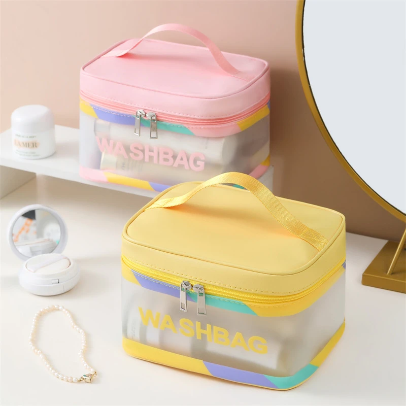 

Women Portable Travel Wash Cosmetic Bag Female 2023 New Transparent Waterproof Toiletry Storage Pouch Large Capacity Makeup Case