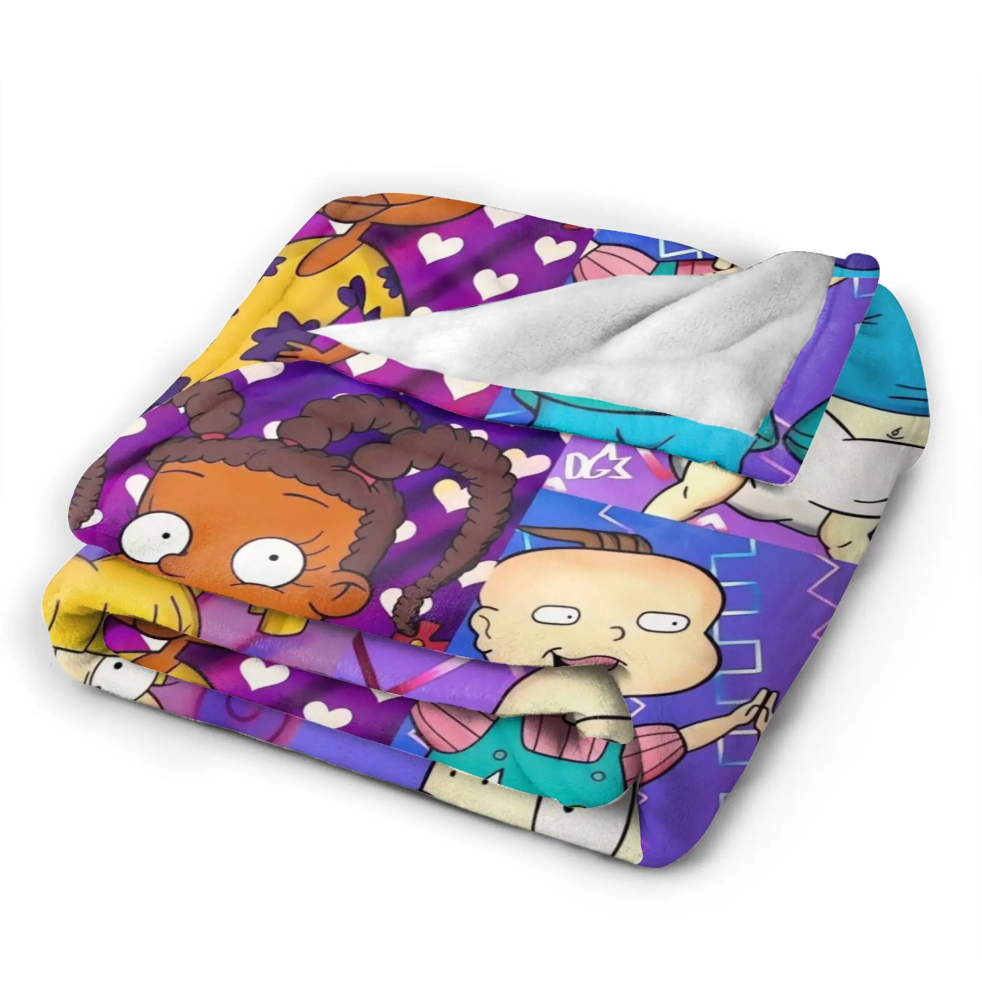 Rugrats Group نمط بطانية لينة الدافئة نمط أفخم رمي بطانية للسفر في الهواء الطلق الفانيلا المفرش غطاء السرير