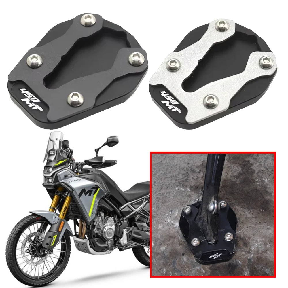 

Motorcycle Accessories Aluminum Kickstand Enlarge Plate Side Stand Extension Pad Fit For CFMOTO 450MT CF450MT 450 MT 2024 2025