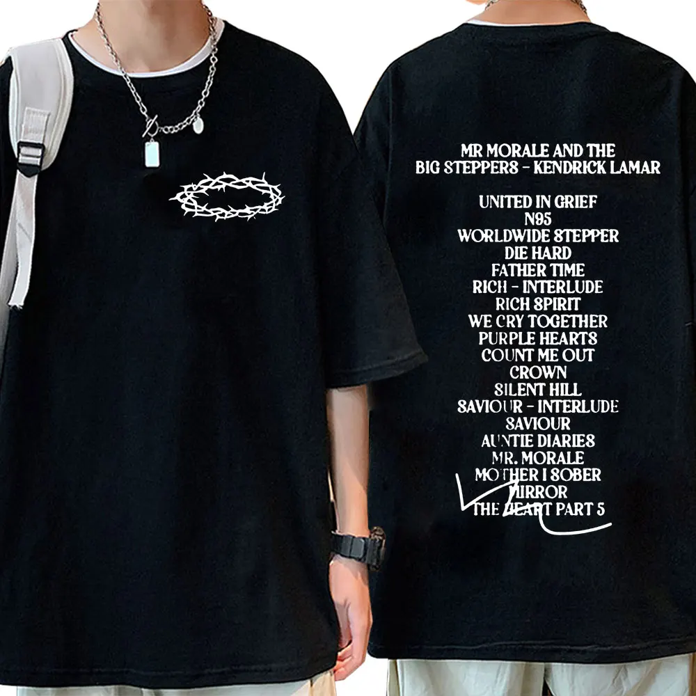 T-shirt du rappeur Kendrick Lamar, imprimé de l'album musical Mr. Morale and The Big Steppers, t-shirts amples pour hommes, vêtements streetwear