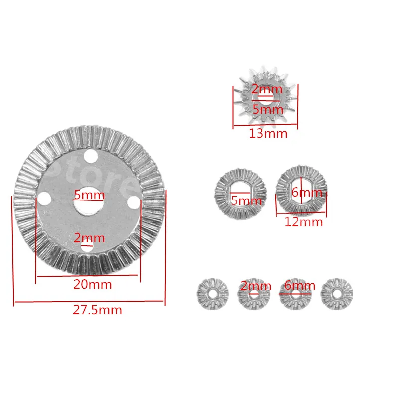 16 pçs conjunto de engrenagens diferenciais liga 12t 15t 24t 38t para rc hobby modelo carro 1/18 wltoys a959 a969 a979 a929 hopup peças atualizadas