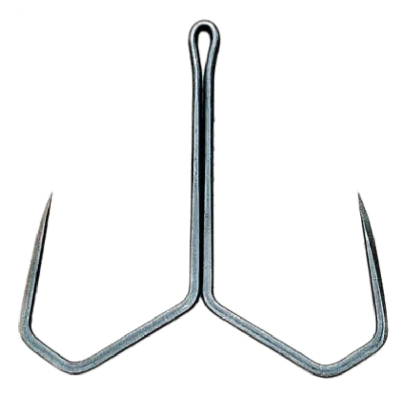 

High Carbon Steel Blade Butterfly Hooks Double Prong Integrated Bend Angle Design Scale Piercing Duple Hook Snagging Fish Hook