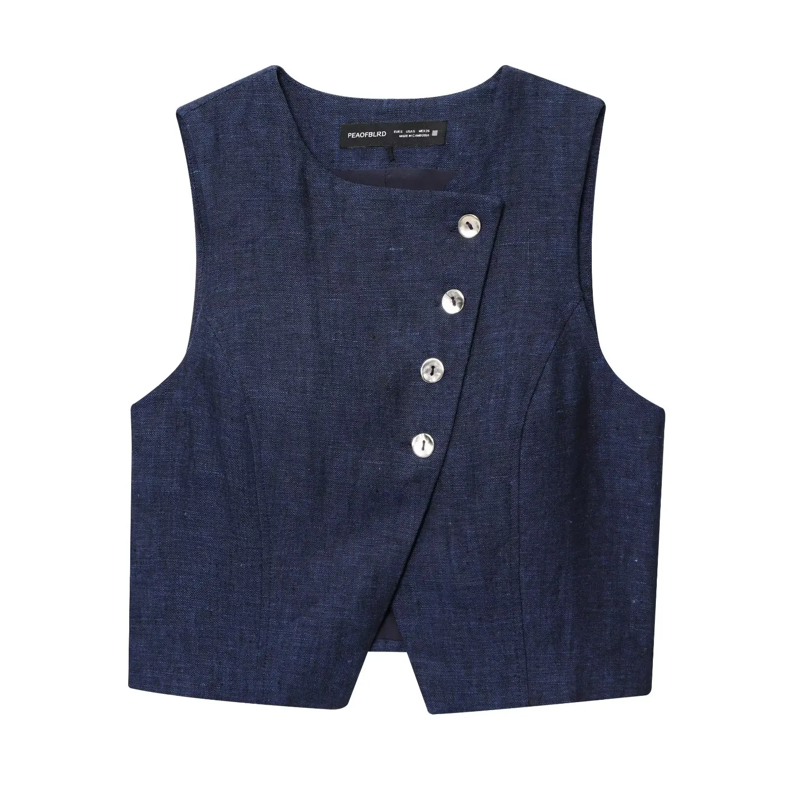 TAFN pants set Two piece new sleeveless suit vest Diagonal buckle waistcoat chic office ladies Asymmetric high waist casual pant