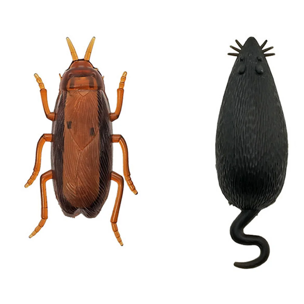 2 Pcs Shock Mouse Props Toy Crawling Plastic Halloween Mice Simulation