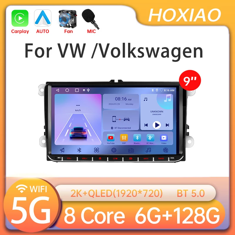 

Android 13 Car Radio AI For VW Volkswagen Skoda Octavia Golf Touran Passat Polo Jetta Multimedia Player WIFI GPS Navigation 2din