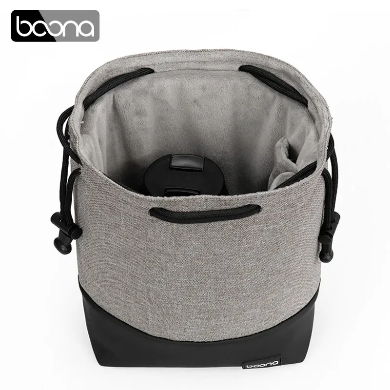 BOONA Camera Storage Bag Drawstring Stitching Design Waterproof Photo Mirrorless Lens Bag For Canon Nikon Sony Pentax Case 2023