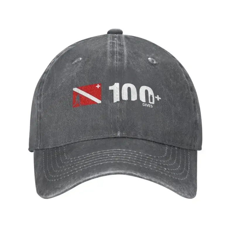 Custom Cotton 100 Plus Dives Baseball Cap for Men Women Breathable Scuba Diving Dad Hat Sports