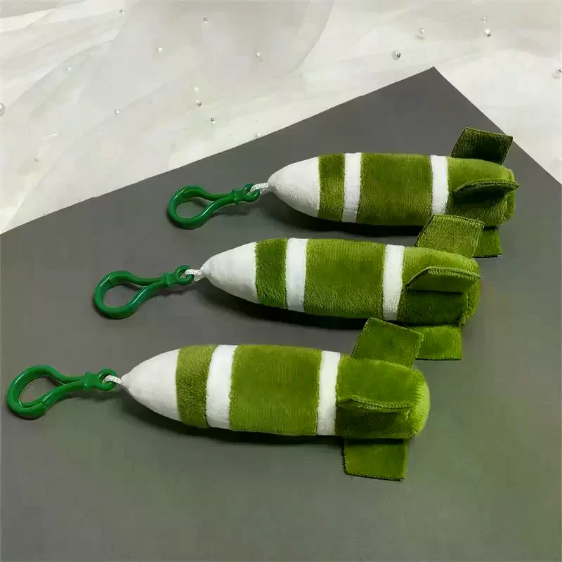 1/2개 귀엽고 재미있는 미사일 모델 봉제 인형 장난감 키체인 가방 펜던트 백팩 장식품 키링 크리스마스 선물