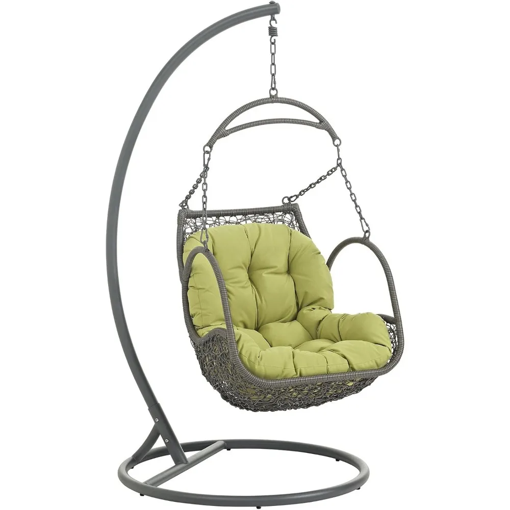 

Arbor Wicker Rattan Outdoor Patio Porch Lounge Hanging Swing Chair Set with Stand