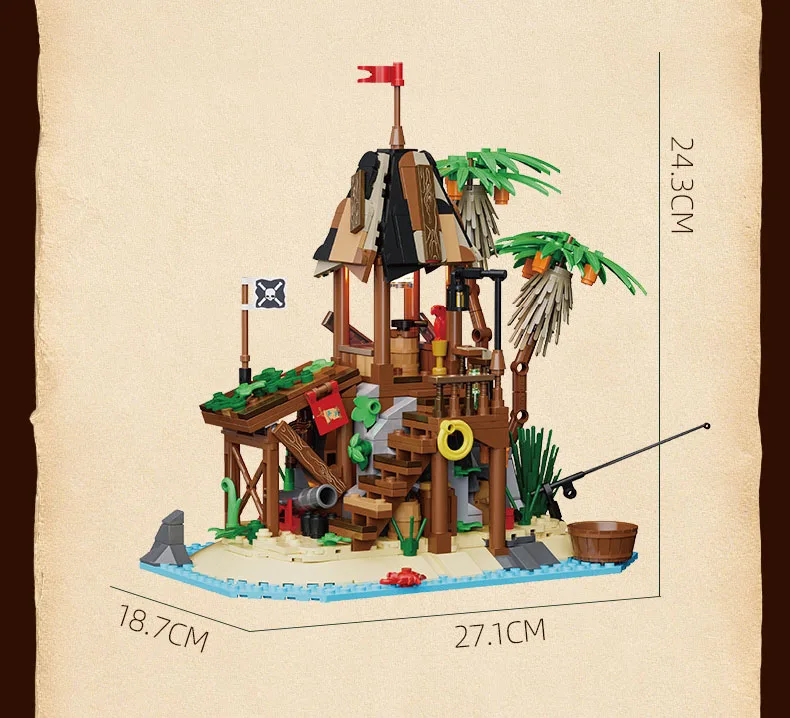 Idea Game Movie Piraten-Schiffsverschrottungsinsel Baustein-Modellsets Bausteine Lernspielzeug mit Licht als Geschenk – Detail 6