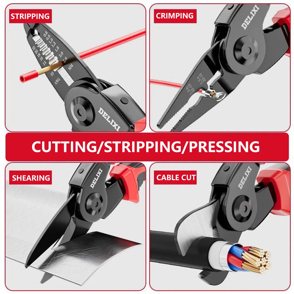 Multifunctional 5-in-1 Replaceable Head Pliers Set, Tools, Wire Pliers,wire Stripping Pliers,crimping Pliers,pointed Nose Pliers