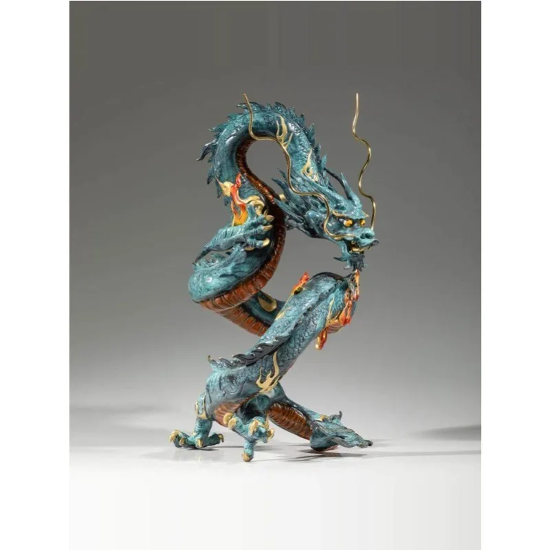 All-brass nine purple blue dragon business Xinglong company store decoration, opening housewarming gifts handicrafts mascot