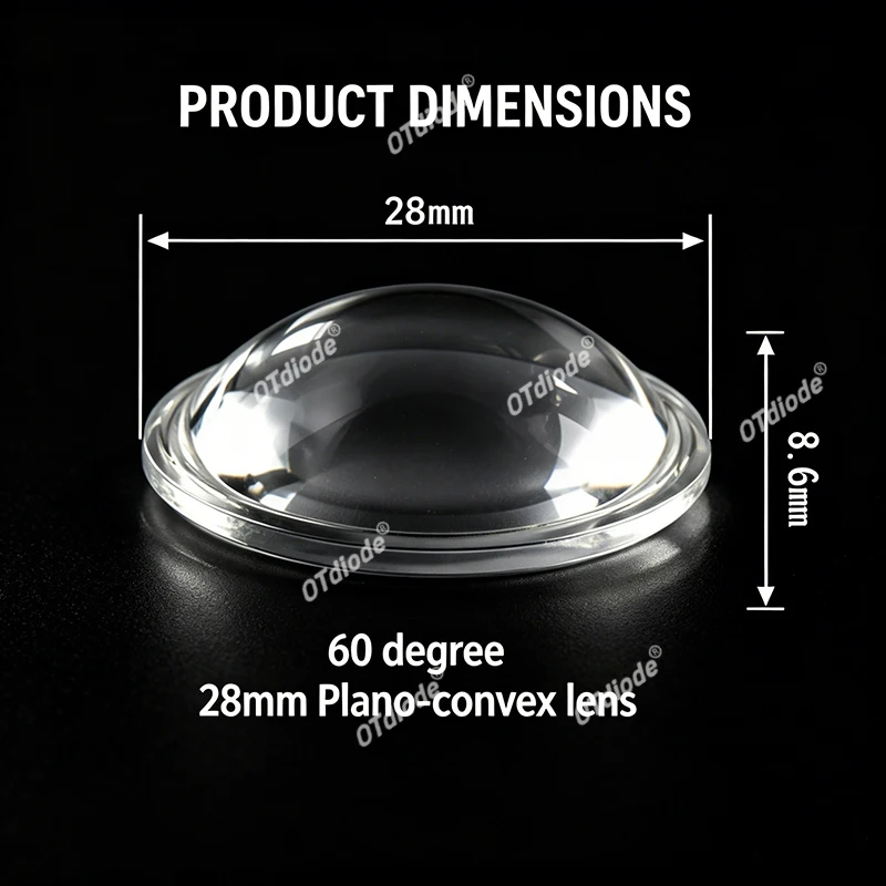 5-50pcs LED Lens 28mm Optical Plano-Convex PMMA Lenses Height 8.6mm Flashlight Torch Focus For Auto Car Bike Lamp Spot Light