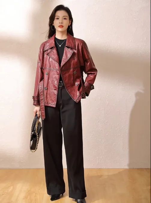 KMETRAM Genuine Cowhide Leather Jacket Woman Fashion Short Blazer Coat Premium Real Leather Jackets Autumn Women Clothes 2026 자켓