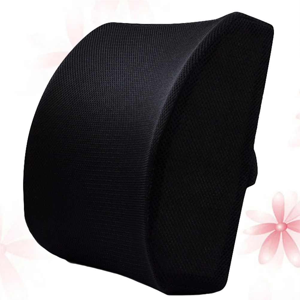 

Memory Foam Waist Black Ergonomic Back Support Cushion For Car Office Chair Breathable Lumbar Pillow Seat Back Support